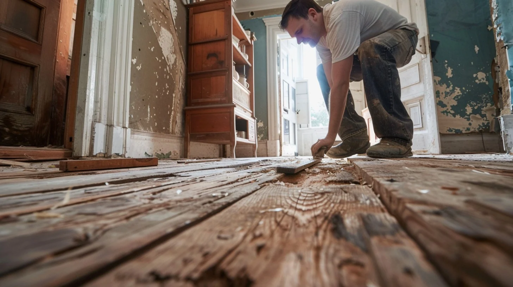 Wood Flooring Rebuilding of The Entire Residential Building